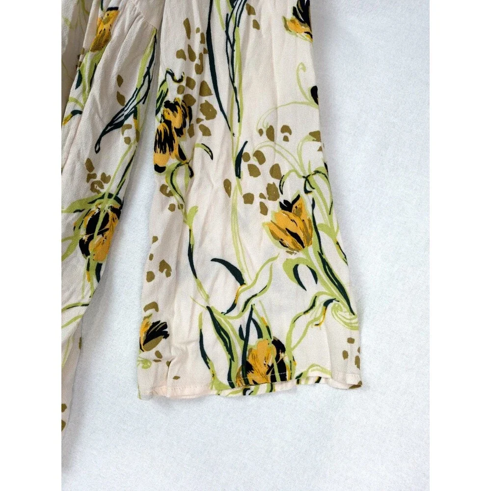 Free People Womens Small Floral Blouse Bella Print Tunic Top Babydoll Romantic